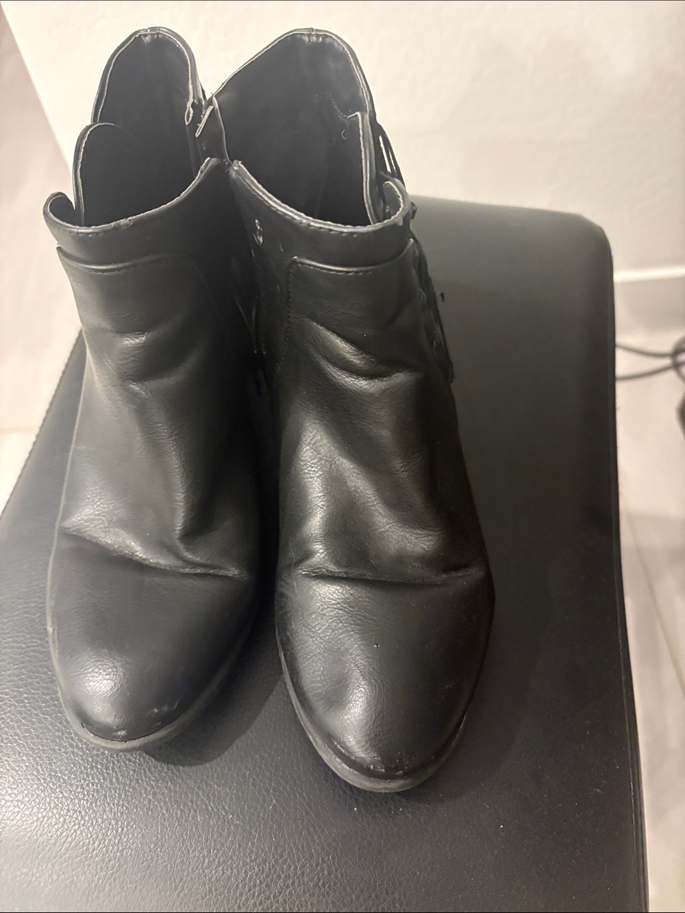 Charlotte Russe Black Ankle Booties with Side Buckle Detail